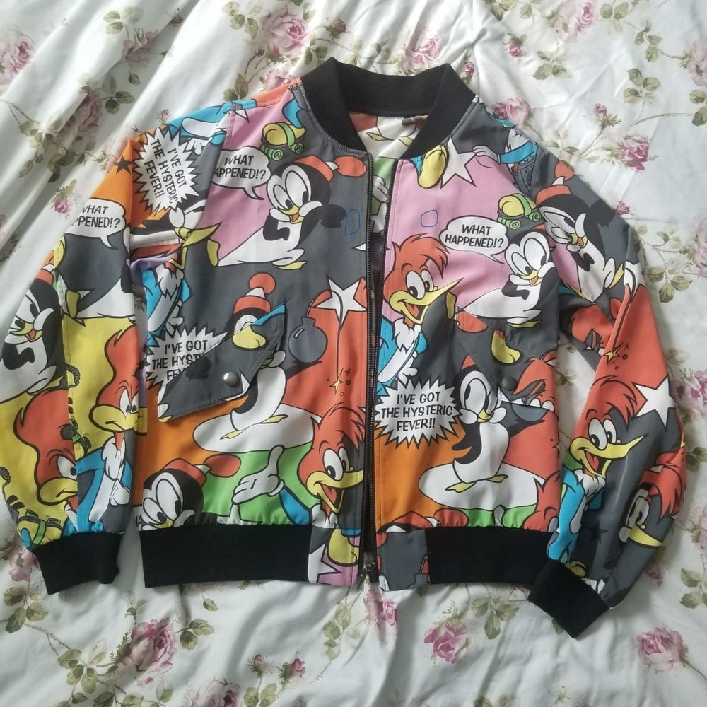Hysteric Glamour x Woody Woodpecker Multi-colored Light Bomber Jacket